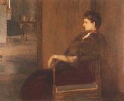 Fernand Khnopff Portrait of Madame de Bauer oil